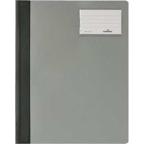 Ντοσιέ με έλασμα Durable πλαστικό Α4 με ετικέτα αδιαφανές γκρι
